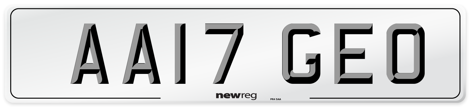 AA17 GEO Number Plate from New Reg